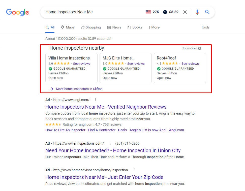 Google-Search Ads-For-Home-Inspection-Business