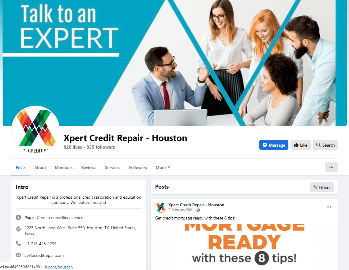 Facebook Business Page For Credit Repair Business