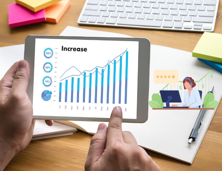 Sales Revenue increase for hiring virtual assistant internet marketing
