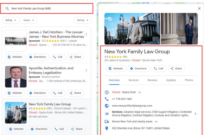 Google My Business For Famaily law lead generation