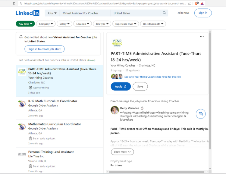 LinkedIn for Authentic Jobs