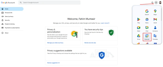 Google Account section