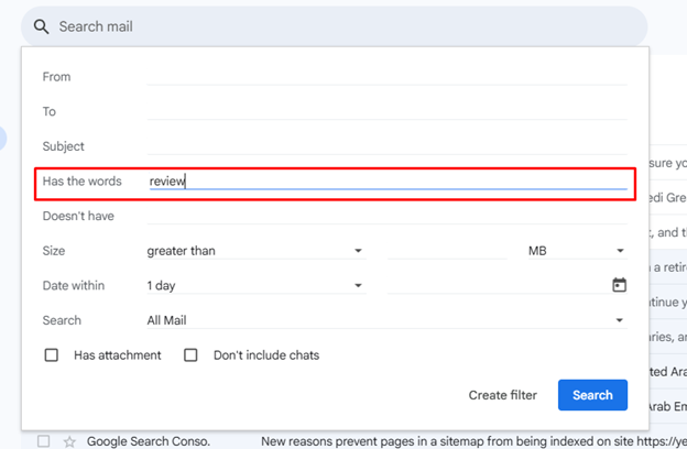 Follow the Filtering and Rules(Keywords, senders, recipient and attachment)