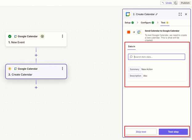 Integrating Process of Google Calendar Using Zapier