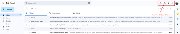 Step One: Find the ‘All Settings’ option in the top right corner