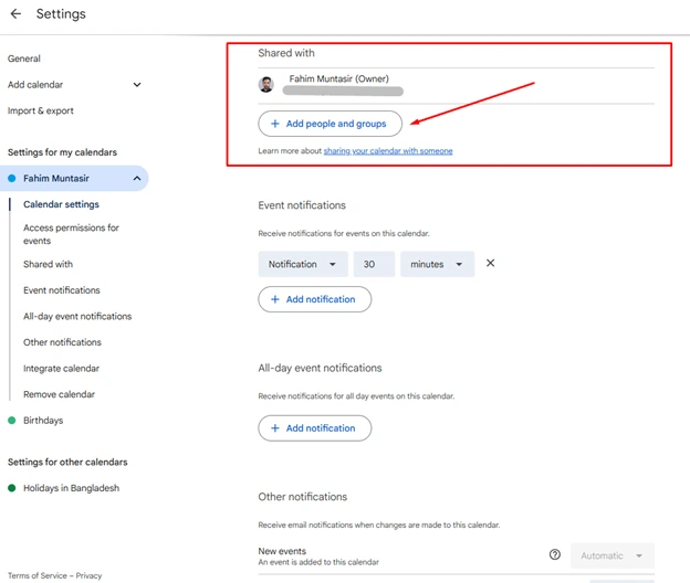 Change the Google Calendars Multiple Events Visibility