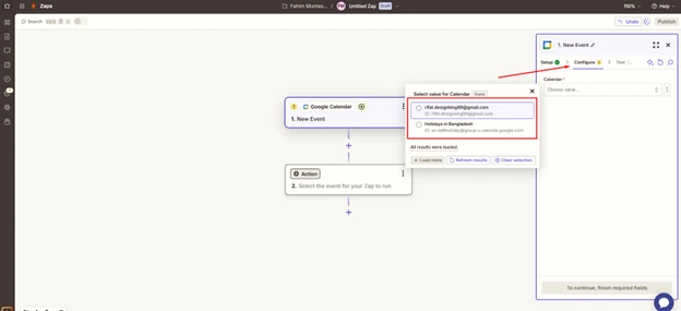 Calendar Using Zapier 