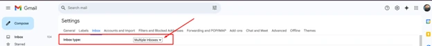 Step Two: Select the ‘Multiple Inboxes’ option from the ‘Inbox type’ drop-down menu.