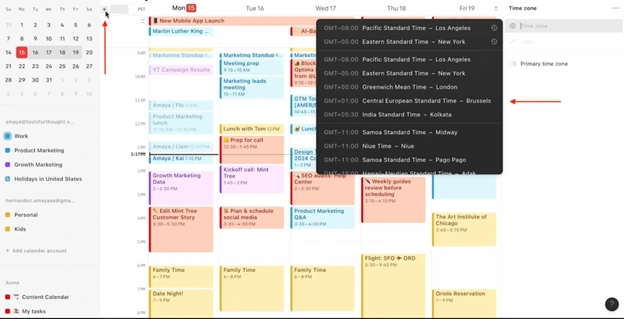 Tracking Multiple Time Zones