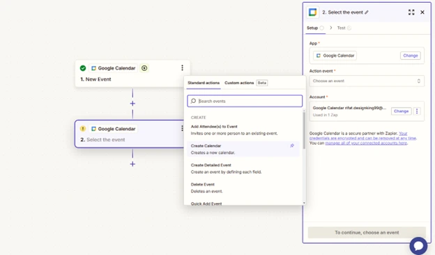 Continue with the selected record 
