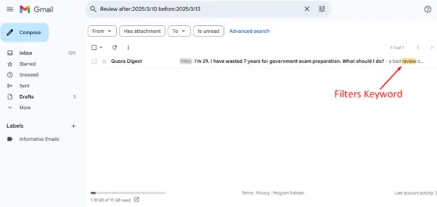filling out all this information, click on the create filter button