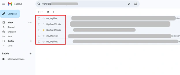 show you all the emails in the inbox list