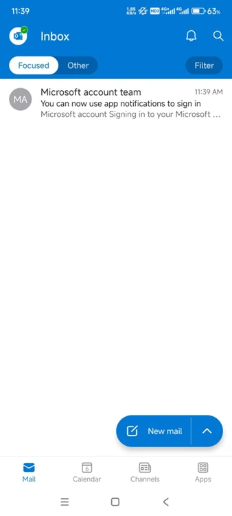 First, you have to add your Outlook account to the app or create a new Outlook account from here.