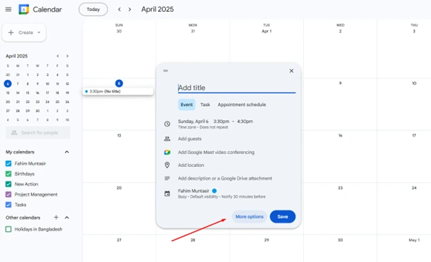 Manage the Remote Events with Google Calendar