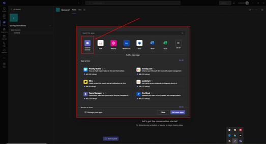 Adding a Calendar for a Channel in MS Teams