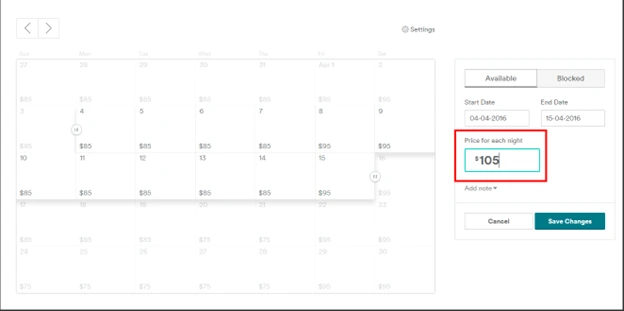 Adjusting Pricing on the Airbnb Calendar