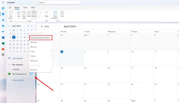 Change the Microsoft Outlook Calendar Permission