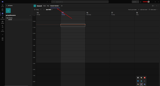 Channel Calendar Inclusion in Microsoft Teams Channel.