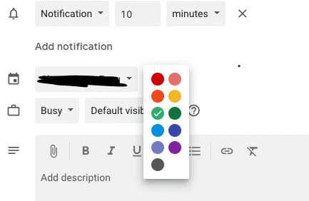Color Coding an Event in Google Calendar