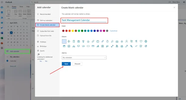 Create a New Calendar in Microsoft Office 365