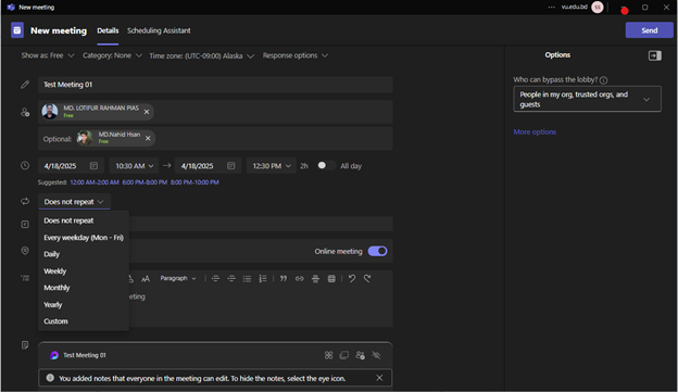 ○Custom for advanced settings