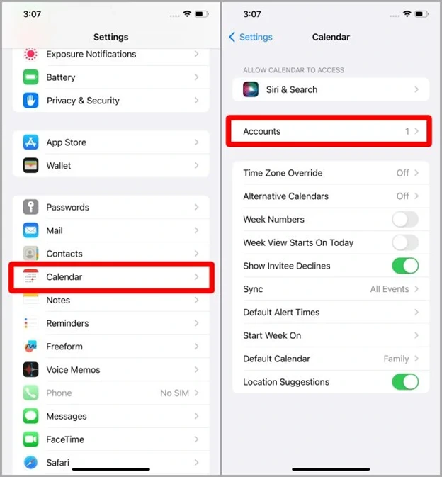 Google Calendar in iOS.
