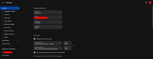 Labeling time zones according to their criteria