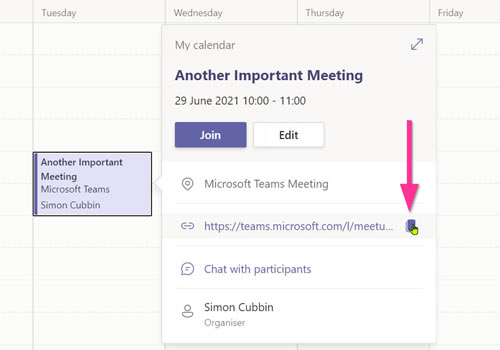 Link Sharing for Meetings in MS Teams