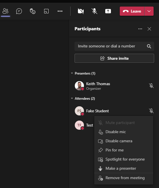 Managing Participants During Meetings in MS Teams