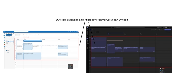 Outlook Calendar and Teams Calendar Synced