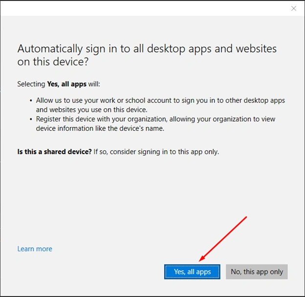Providing Access to All Microsoft 365 Features on the Current Device