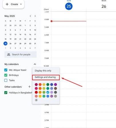 Settings and Sharing