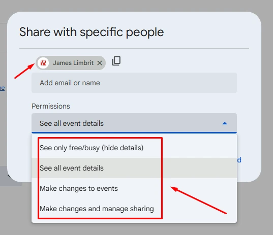 Share with Specific People