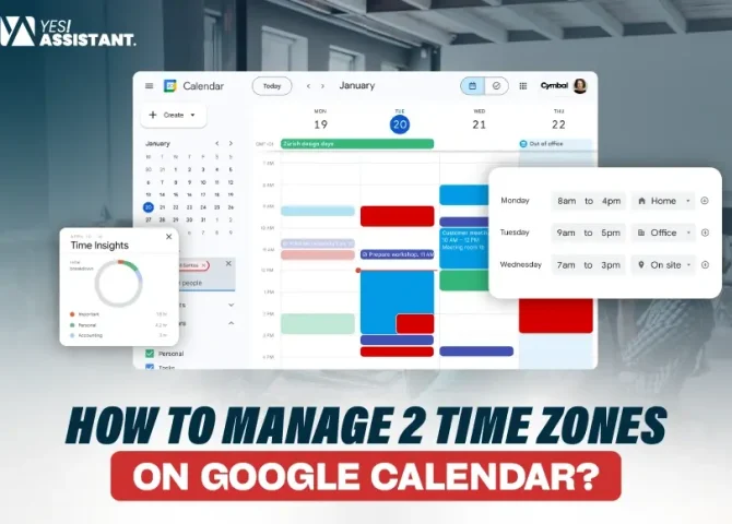 how to manage 2 time zones on google calendar