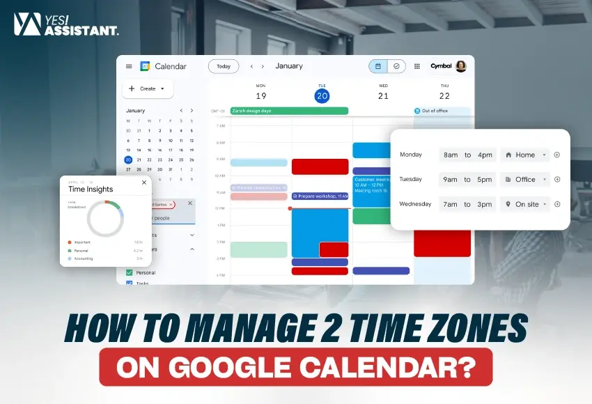 how to manage 2 time zones on google calendar