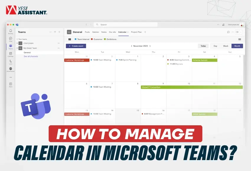 how to manage calendar in Microsoft teams
