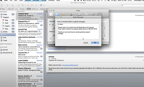 Create a New Rule for Auto-Reply