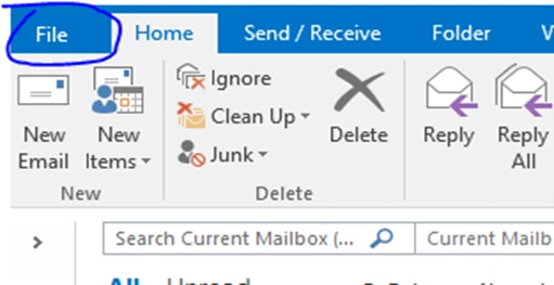 On the top left, find the File option
