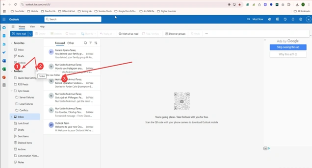 Step 1: Go to the top-level “Folder” option, click the right on the “three dots’ create a new folder.
