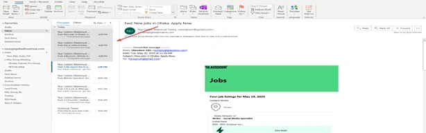 Select multiple emails by pressing “Ctrl”.