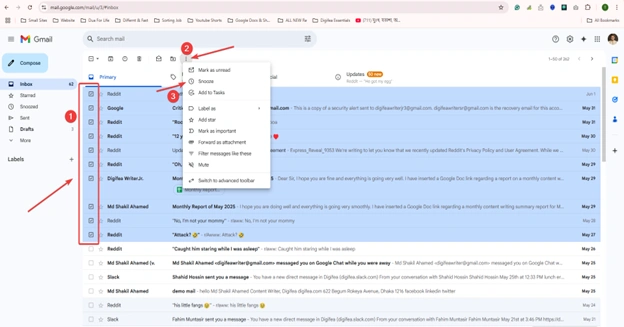 Selected Multiple Emails