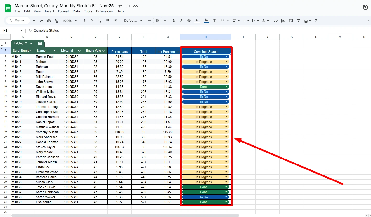 Image: Set working status as “To Do,” “In Progress,” “Done.”