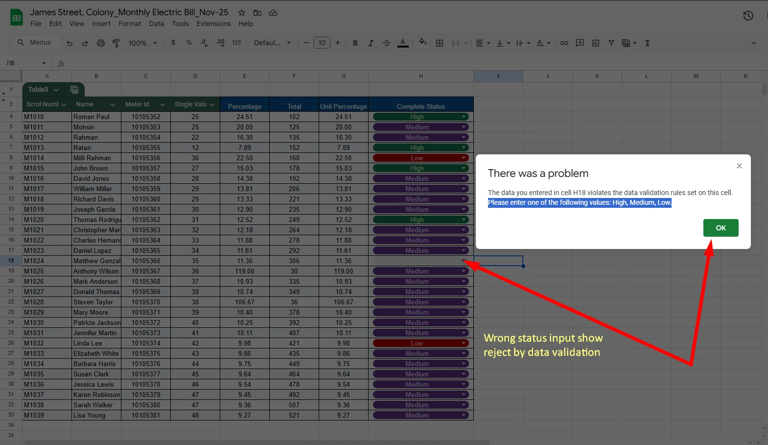 Image: Wrong input or missing character in the validation setup, detects the problem, or rejects.