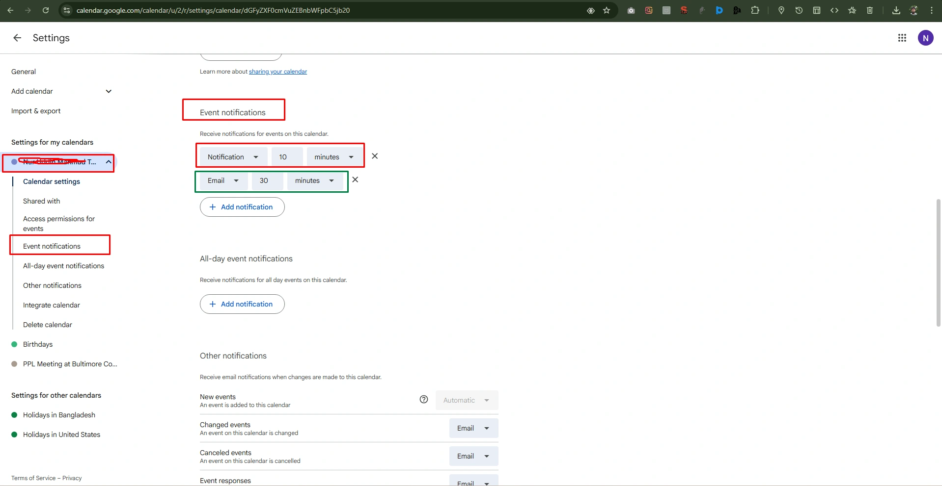 Custom Notification Setting 2