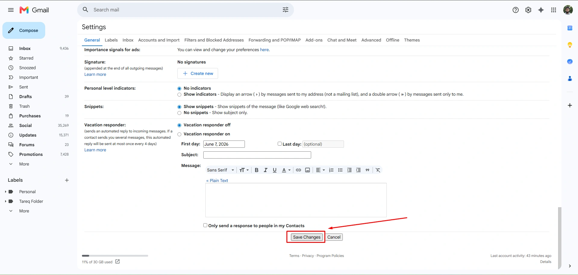 Enabling Gmail Shortcuts 1