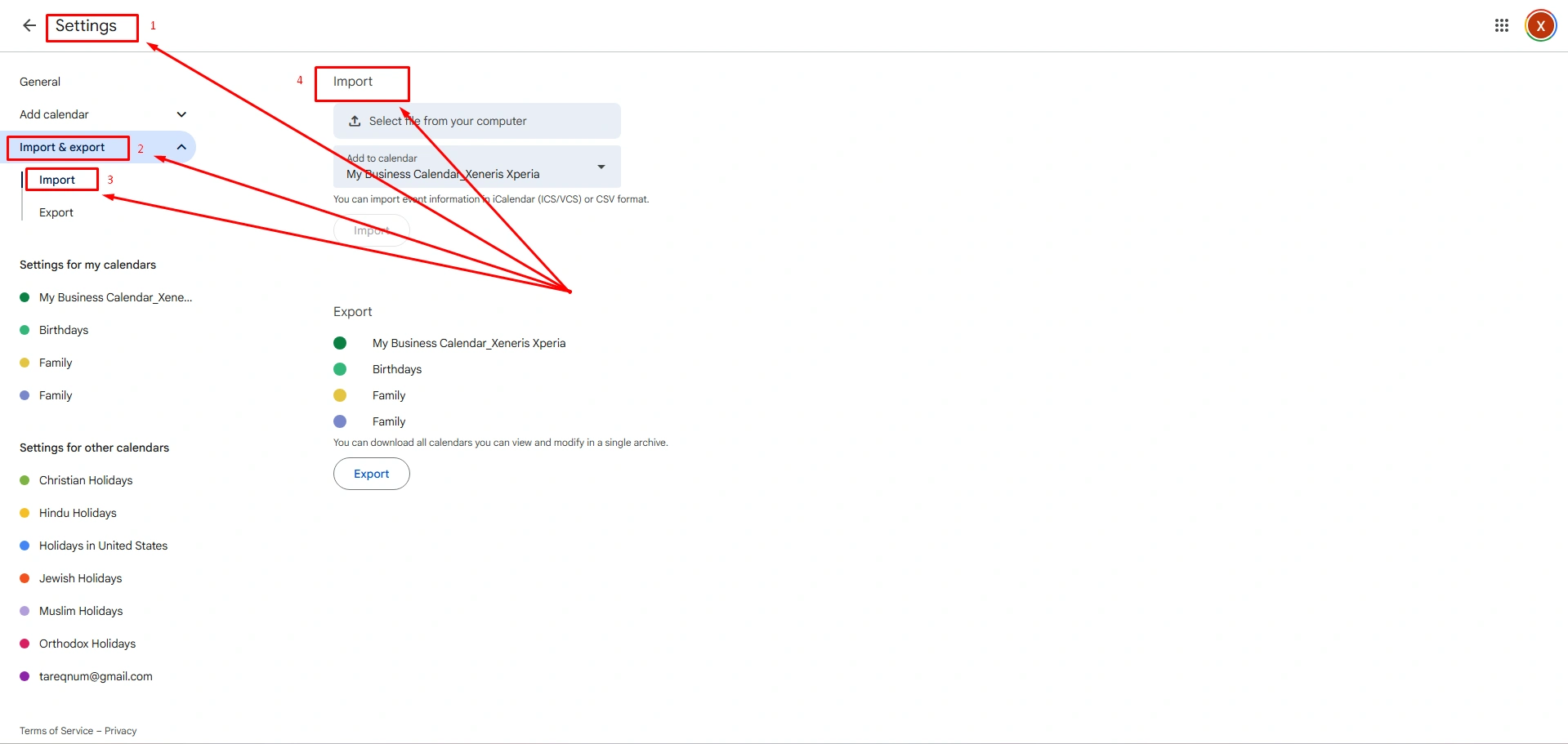 Import to Google Calendar 3