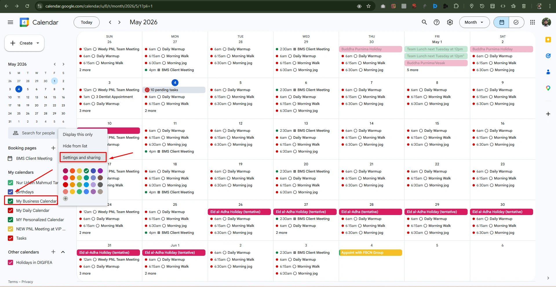 Share Calendar With Permission 1