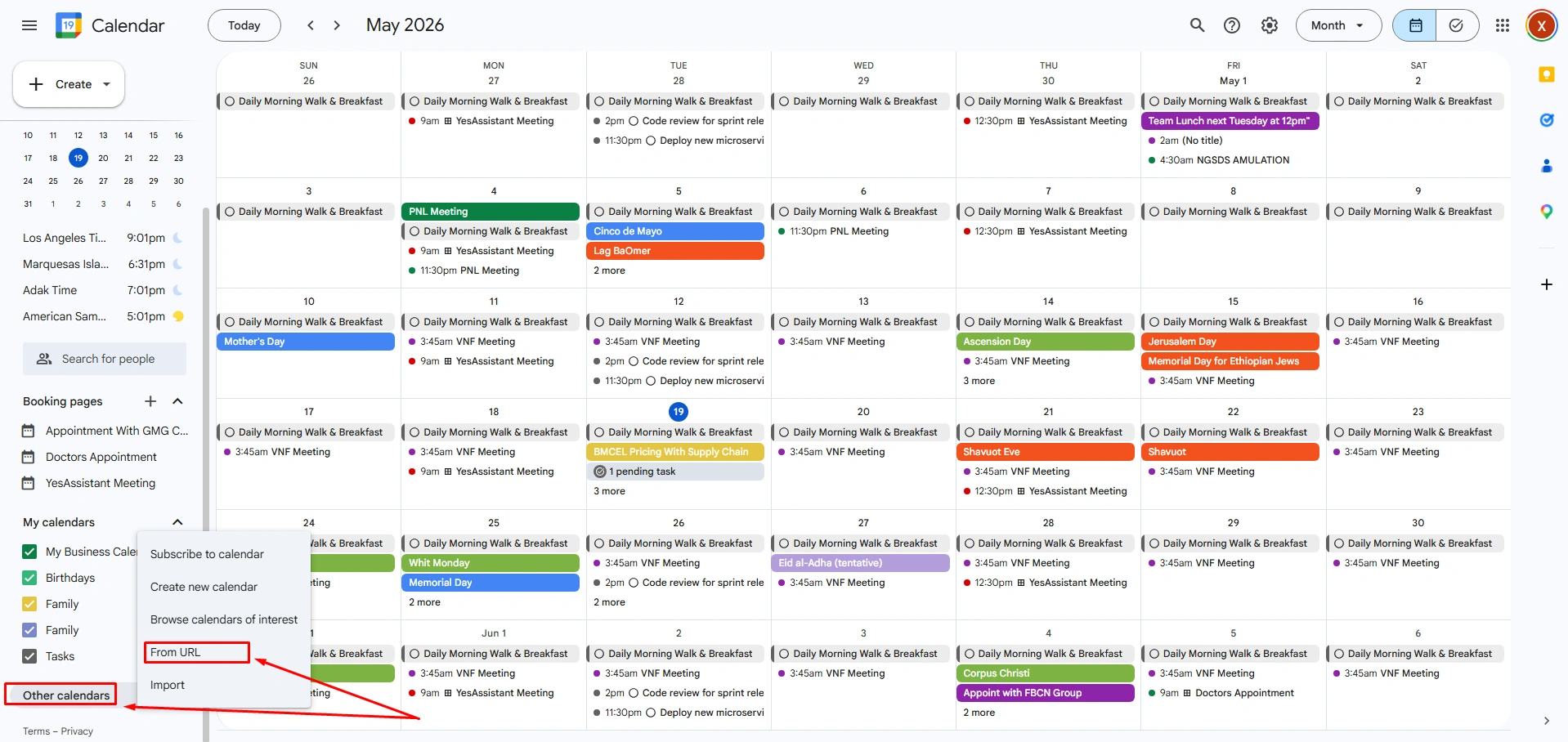 Subscribe to Outlook Calendar URL 4