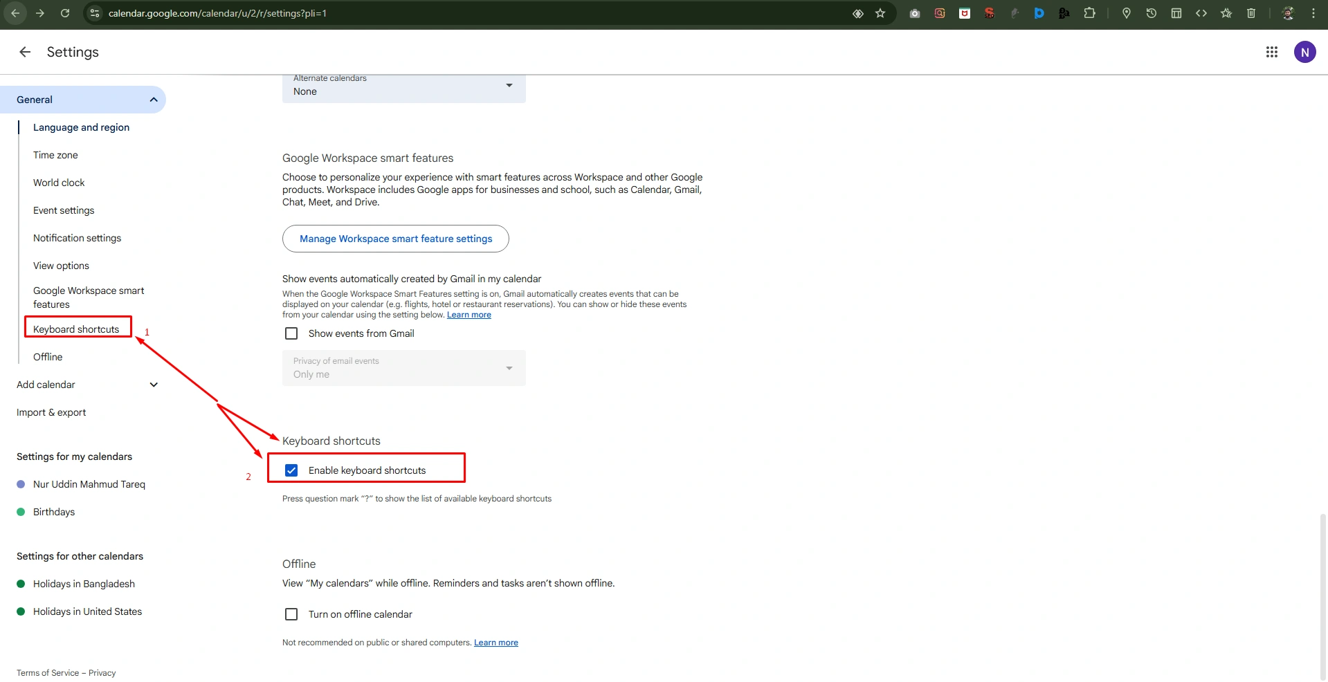 Use Keyboard Shortcut 2