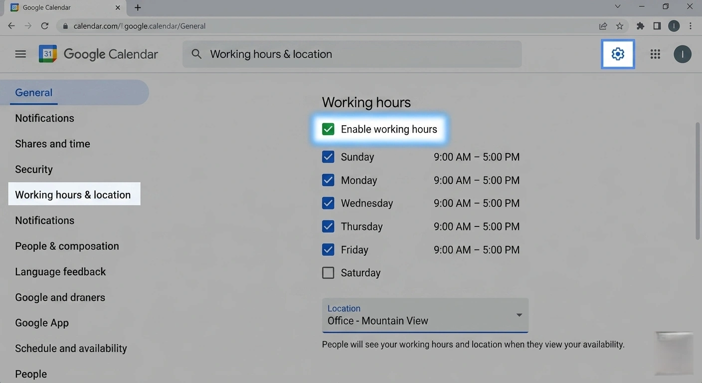 Working Hours and Location